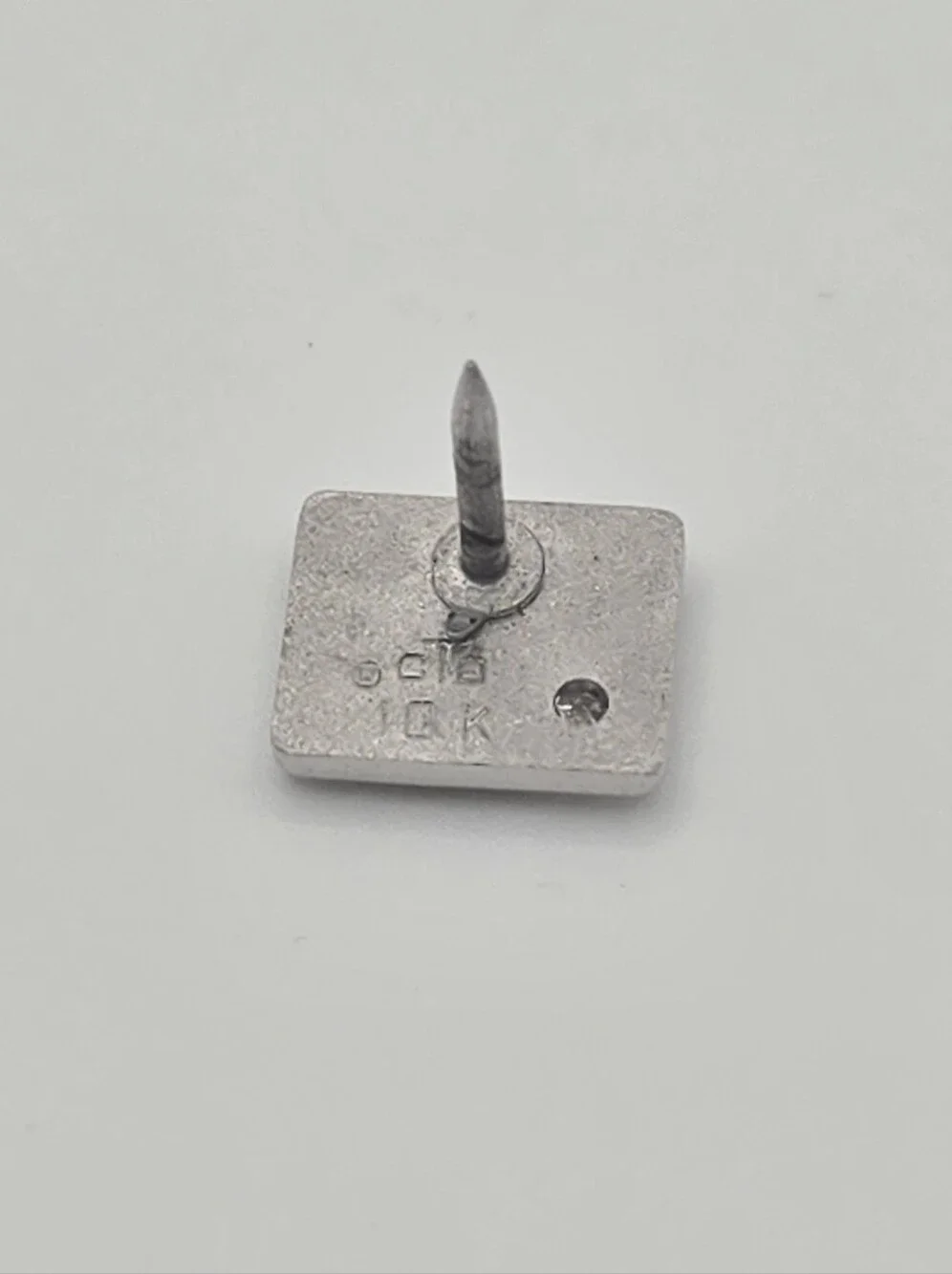 Solid 10k White And Yellow Gold And Diamond Tie Tack with Chain